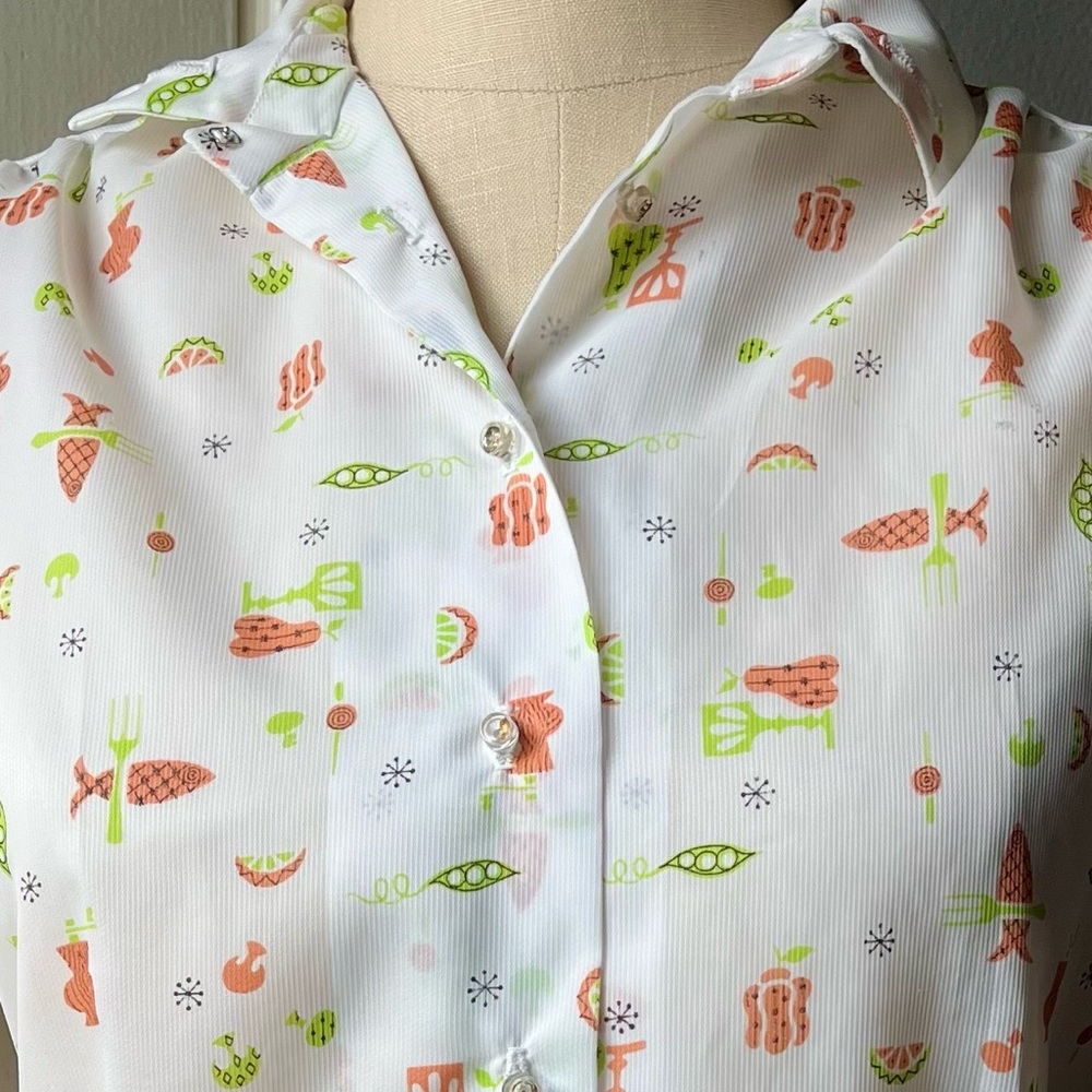 Vintage 60’s BBQ Blouse•Sz S